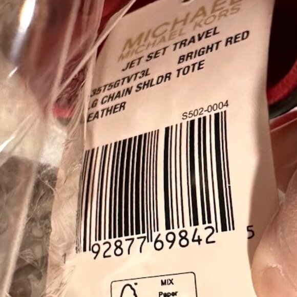 Michael Kors Jet Set Travel LG Saffiano Leather Chain Shoulder Tote NWT - Picture 5 of 7